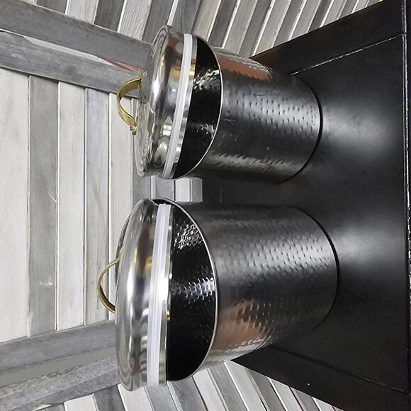 Martha Stewart Collection Hammered Stainless Steel Canisters, Set of 2 - Picture 9 of 12